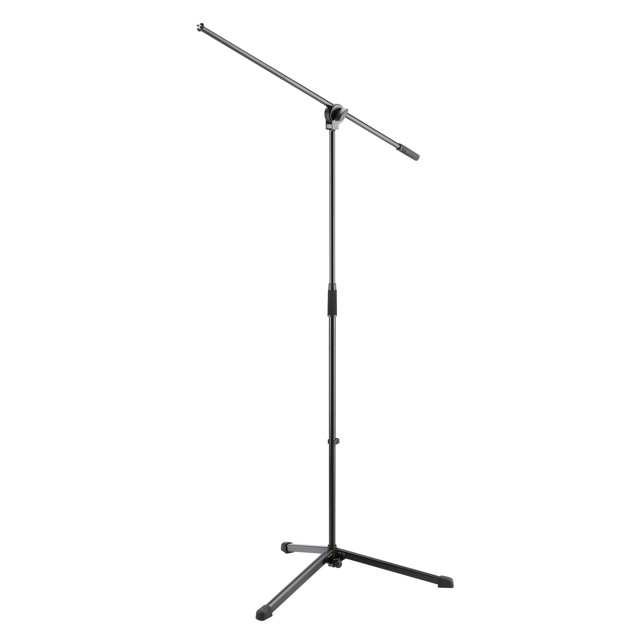 K&M Stands 25400 Hi-Level Mic Stand With Long Boom Arm - Adjustable Height 35" To 63", Lightweight, Stable Base For Mobile Musicians
