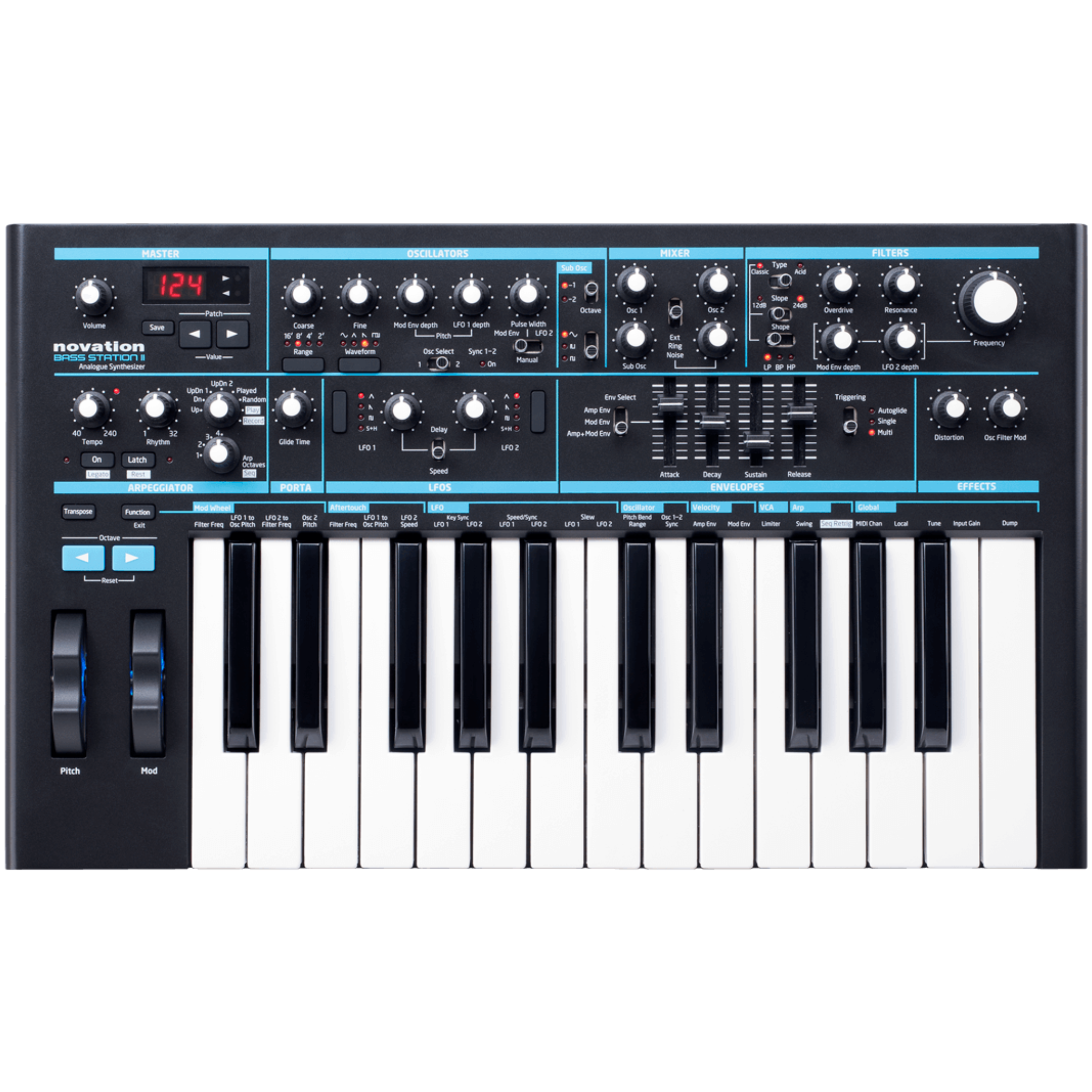 Novation Bass Station II 25-Key Analog Mono-Synth with Step Novation Bass Station II 25-Key Analog Mono-Synth with Step