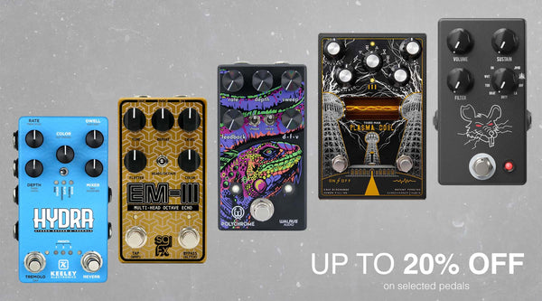 Massive savings on guitar pedals for Black Friday! Up to 20% OFF on Keeley, JHS, Walrus Audio, Gamechanger, and more