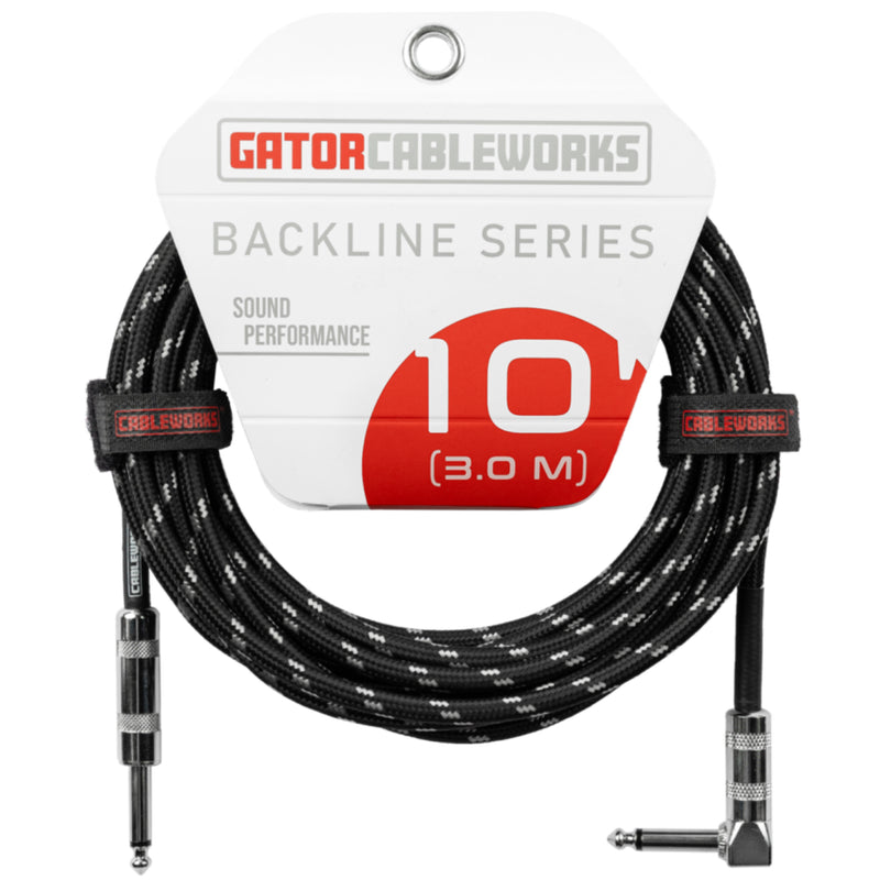Gator GCWB-INS-10RABG Strt To Ra Inst Cable 10Ft Black/Grey