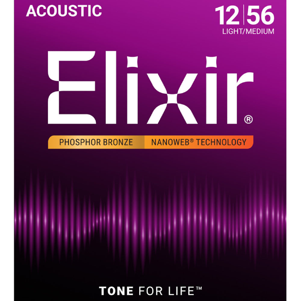 Elixir Acous Phosphor Brze NANOWEB L/M 012-056