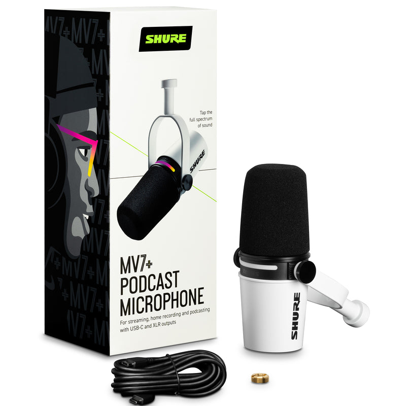 Shure MV7+-W Xlr/USB Speech Microphone White