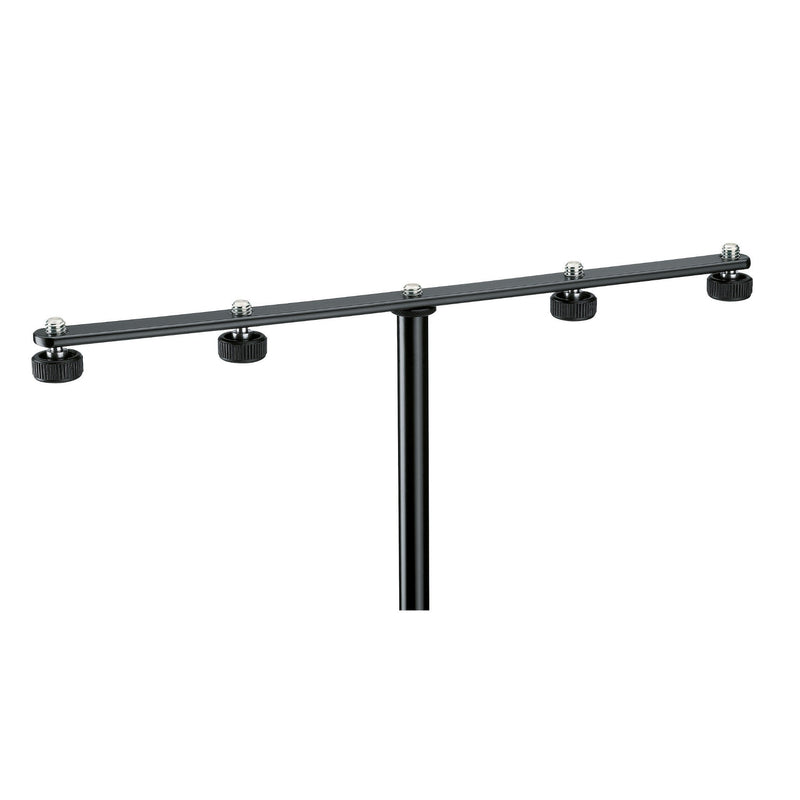 K&M 236-Black Steel Microphone Bar with 4 Knurled Screw