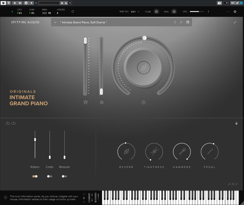 Spitfire Audio Originals Intimate Grand Piano