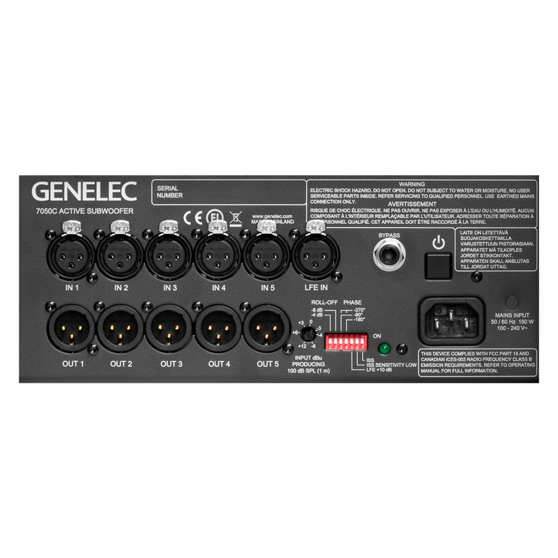 Caisson de basses actif Genelec 7050CPM 70 W, haut-parleur 8 pouces, noir