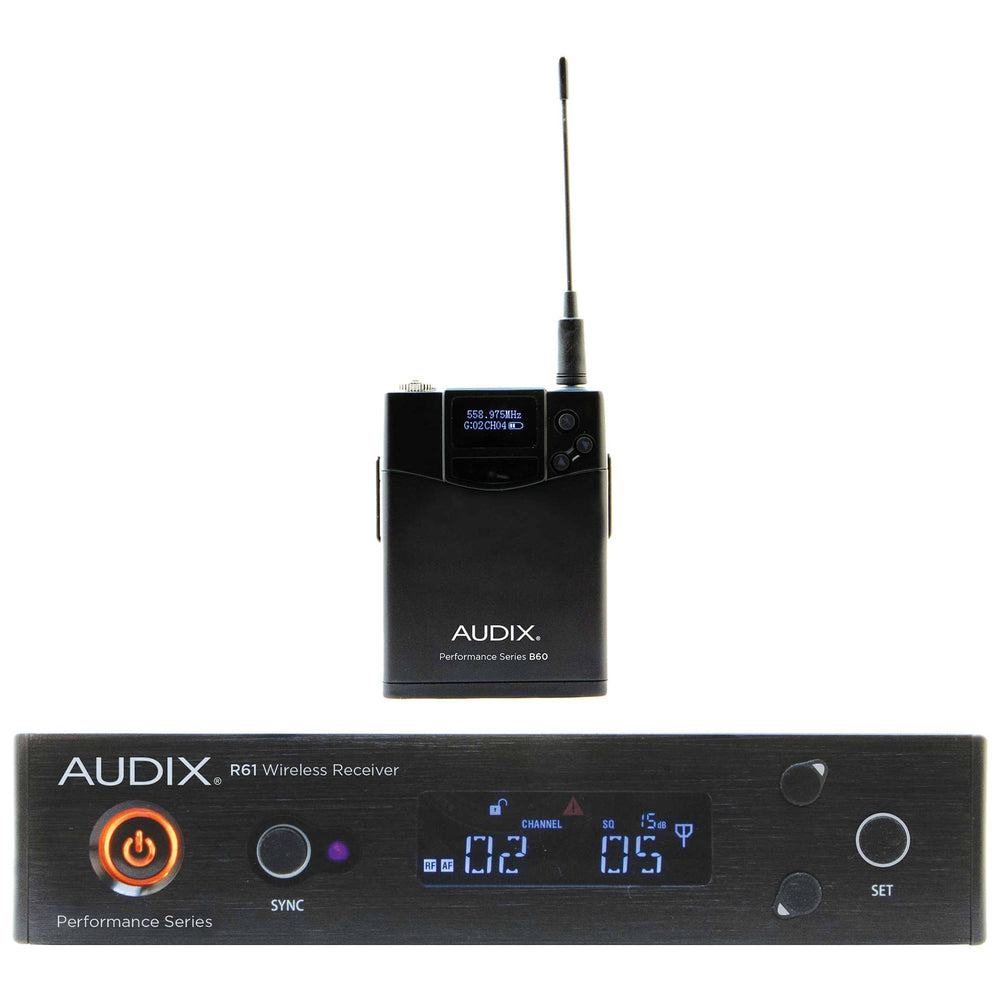 Système de microphone sans fil Audix AP61BP Émetteur corporel R61 Rx B60