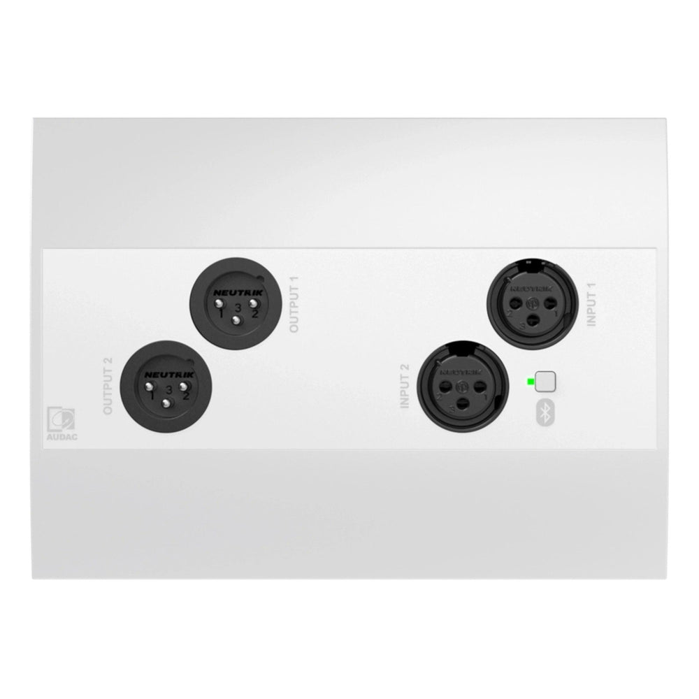 Audac NWP222US Dante 2 XLR In 2 Out Bluetooth Panel White