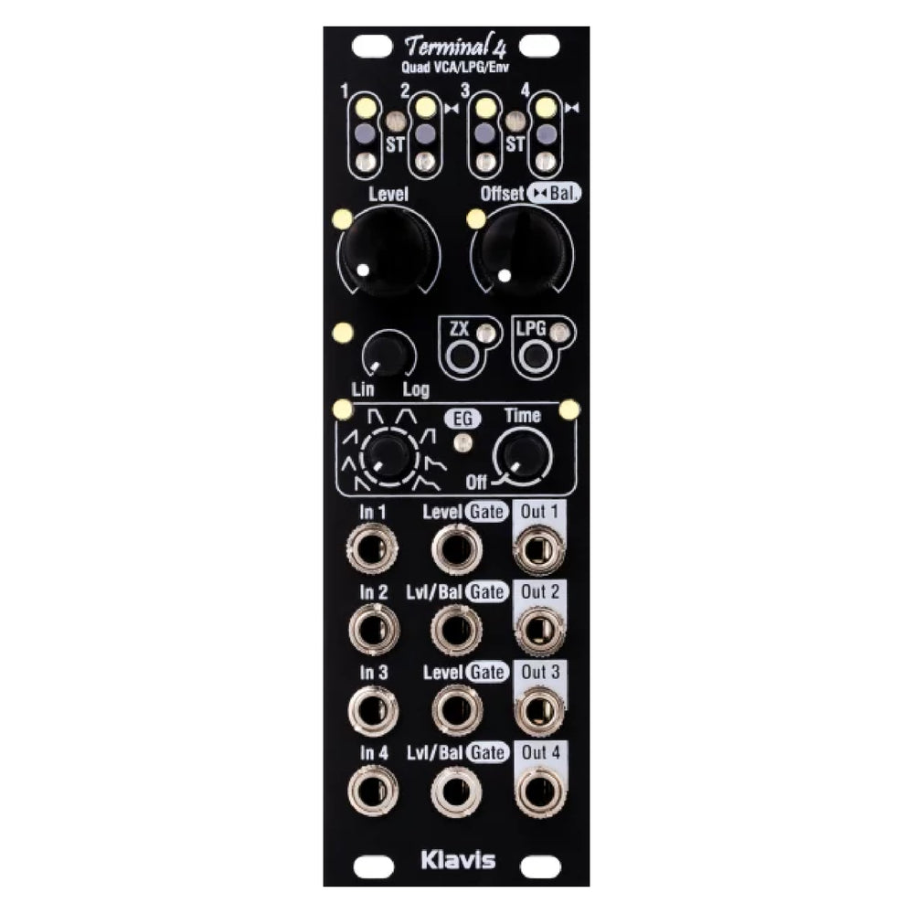 Klavis Terminal 4 Quad VCA, LPG, Envelope Generator - Black