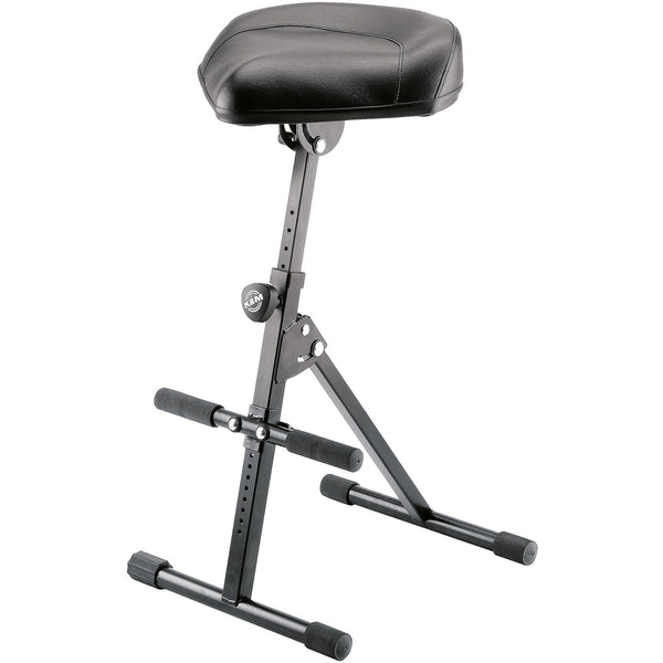 K&M 14045-Black Folding Adjustable Stool Leatherette Seat