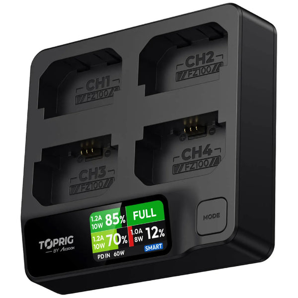 Accsoon ACS-BC-02 100W 4-Bay Np-Fz100 Fast Charger