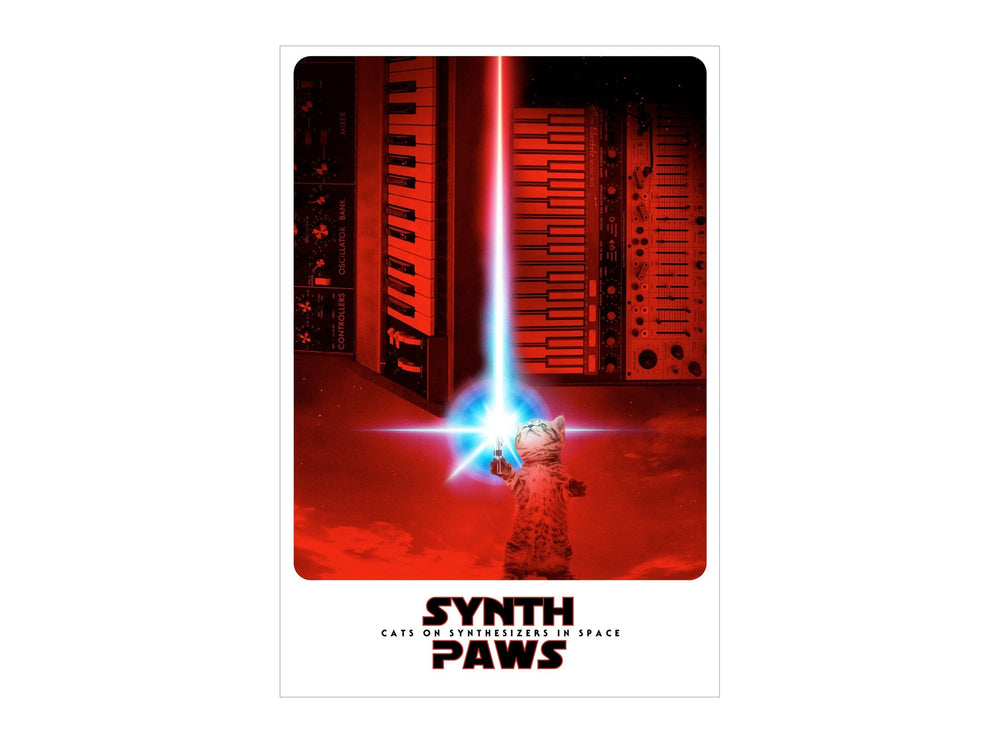 Cats On Synthesizers In Space -  Synth Paws Poster
