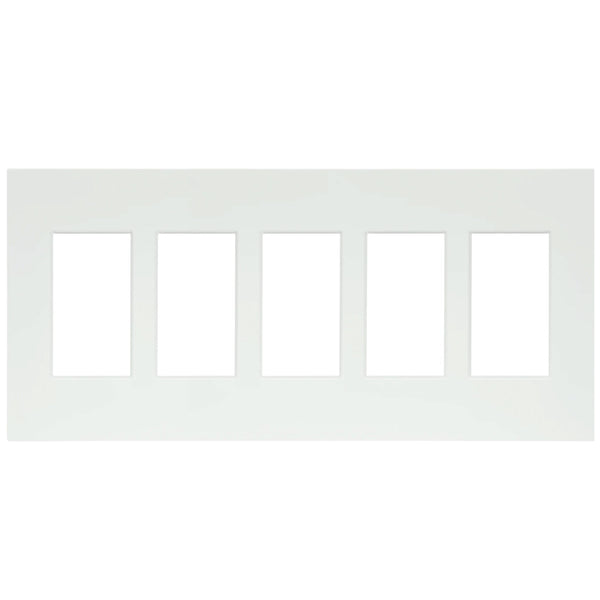 Plaque frontale Control4 contemporaine 5 gangs blanche