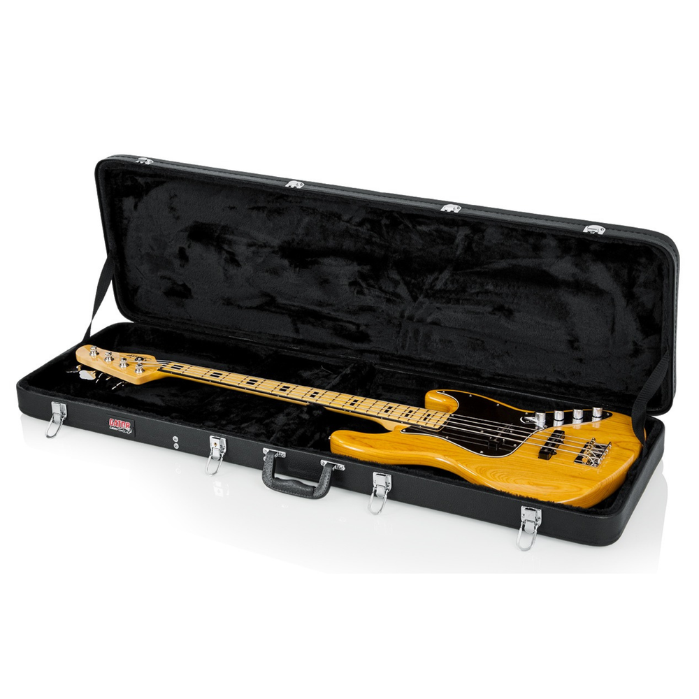 Gator Cases Hard-Shell Wood Case for Electric Bass Guitars