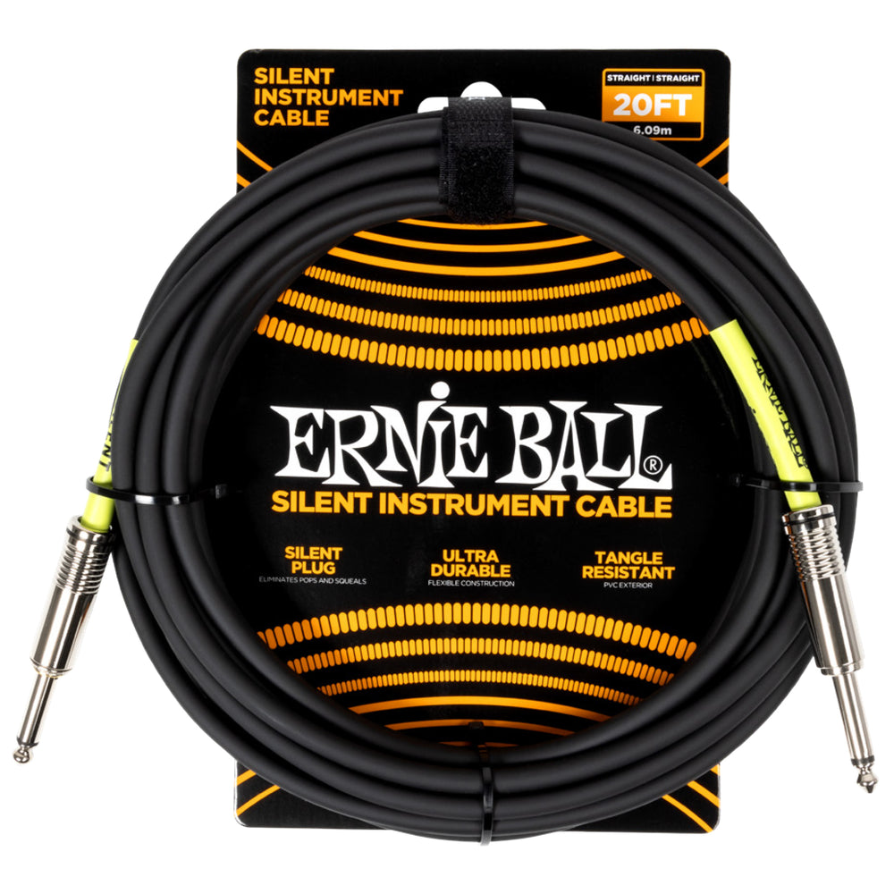 Ernie Ball 6473EB Silent Inst Cable S/S 20ft - Black