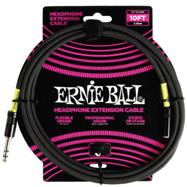 Ernie Ball Headphone Ext Cable 1/4inch-3.5MM-10FT