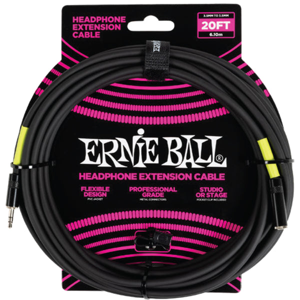 Ernie Ball Headphone Ext Cable 3.5MM-3.5MM-20FT