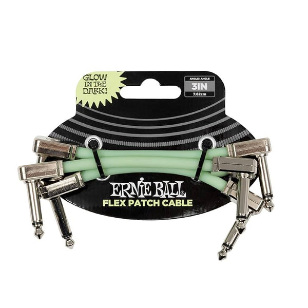 Ernie Ball EB Flex Patch Cable 3 Inch Glow In Dark (3 pack)