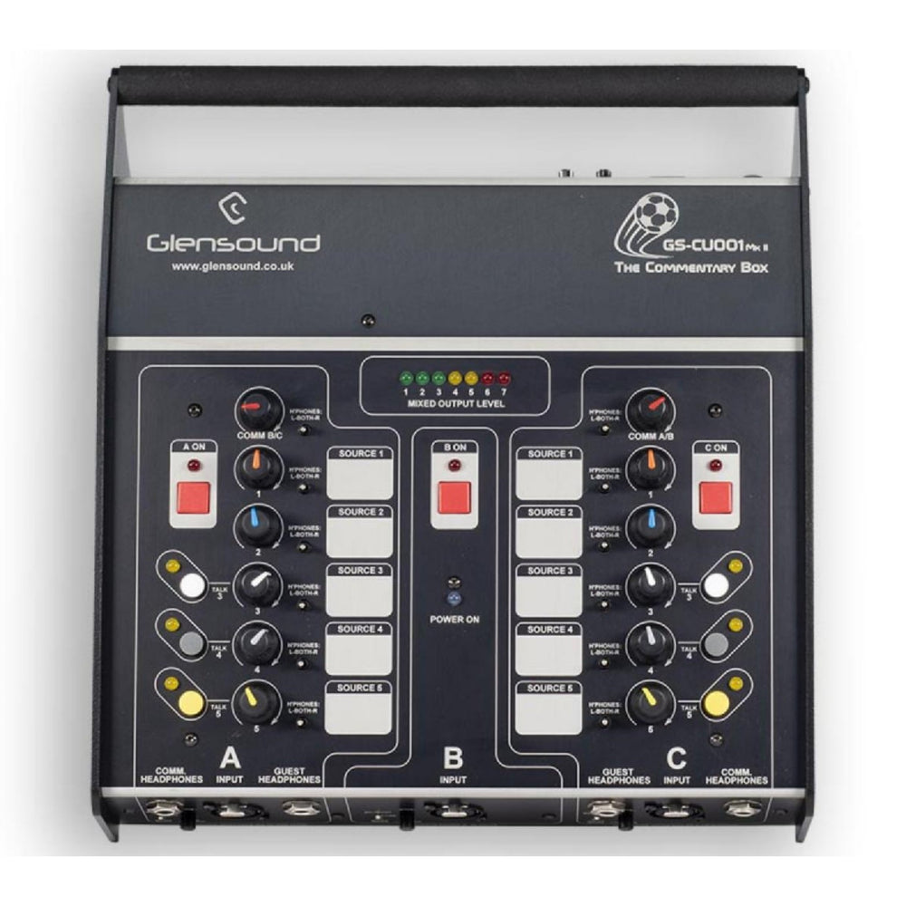 Glensound GS-CU001B/1 MkII - Unité trois commentateurs avec équilibrage électronique