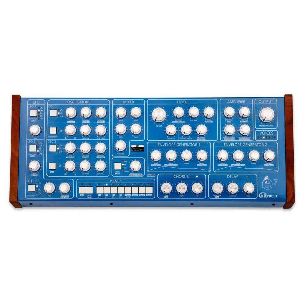 GS Music e7 - Analog Polyphonic Synth - Blue