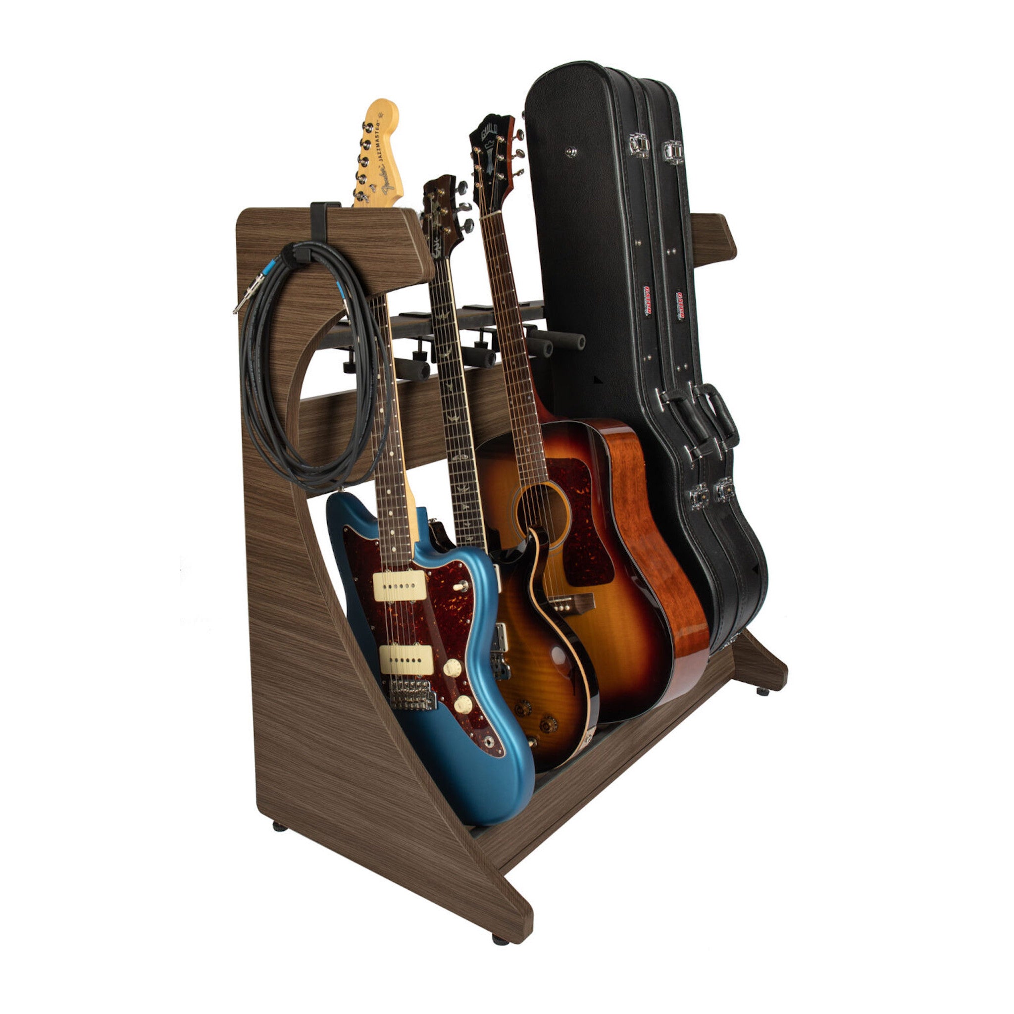 Wrapped Instrument Rack Gator GFW-ELITEGTR5RK-BRN Guitar Instrument Case Combo Rack