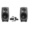 Genelec 8330APM-PACK dark grey stereo monitoring package with two monitors and GLM - front view