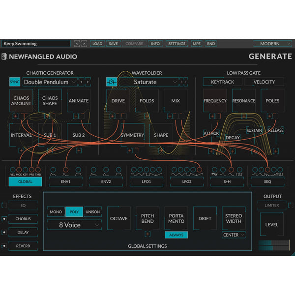 Newfangled Generate - Marquee Polysynth with Eight Chaotic Oscillators