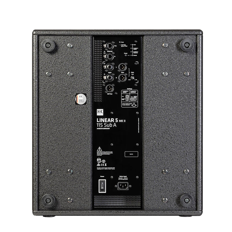 HK Audio LINEAR 5 MK II 115 SUB A 1200 Watt Active Sub DSP Out 4 EQ Presets Network - 15"