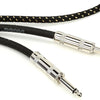 Hosa 3GT-18C4 Cloth Guitar Cable S-S 18ft Black/Gold