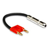 Hosa BNP-116RD 1/4in TS To Dual Banana Adapter 6in Red