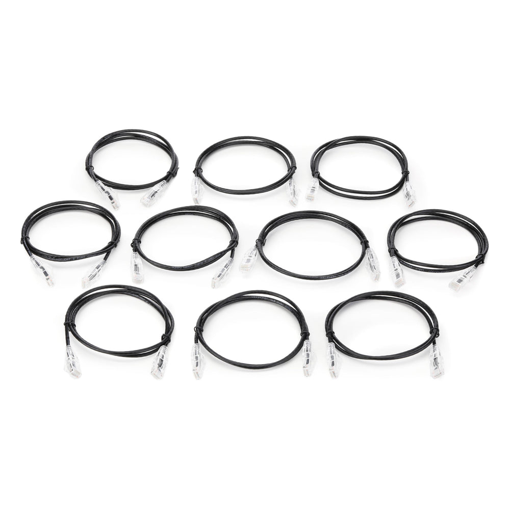 Hosa CAT-603S-10PKBK CAT6 Slim 28AWG 3ft Black (10pk)