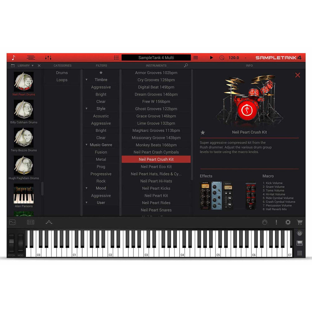 Ik Multimedia SampleTank Neil Peart Drums