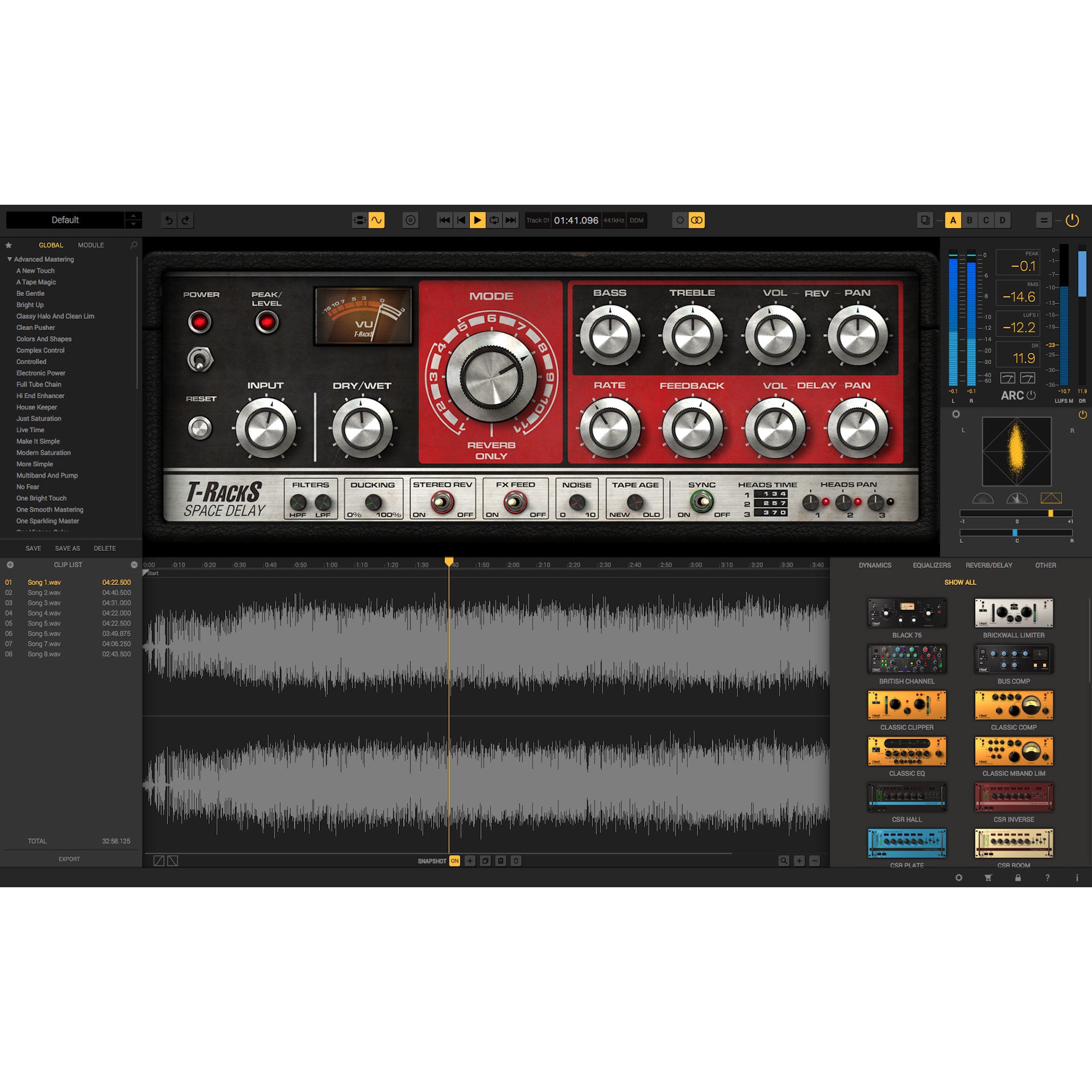 Delayed Rack Drive Ik Multimedia T-RackS Space Delay