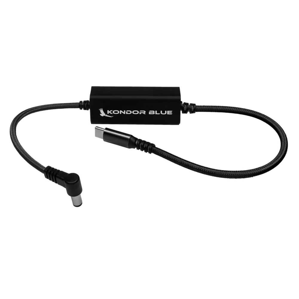 Kondor Blue USB C Power Cable For Mirrorless Cam 16" Black