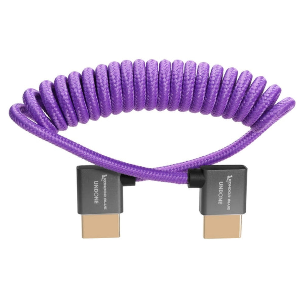 Câble HDMI coudé à 90 degrés Kondor Blue (12"-24" en spirale - violet)