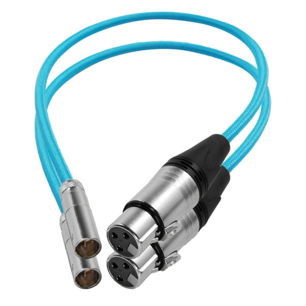 Kondor Blue Mini XLR Male to XLR Female Audio Cable 16" Blue Pair