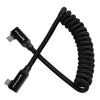 Kondor Blue 12-24" Coiled USB-C 3.2 Right Angle Braided Cable for 8K Data and Power Delivery