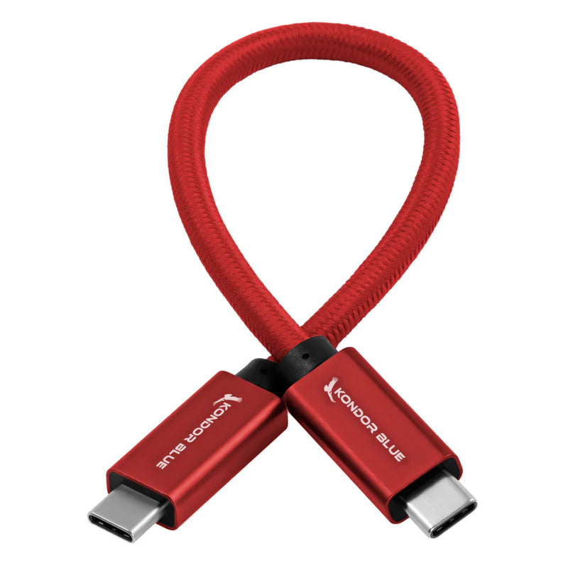Kondor Blue Usb C To Usb C High Speed Cable 8.5" Red
