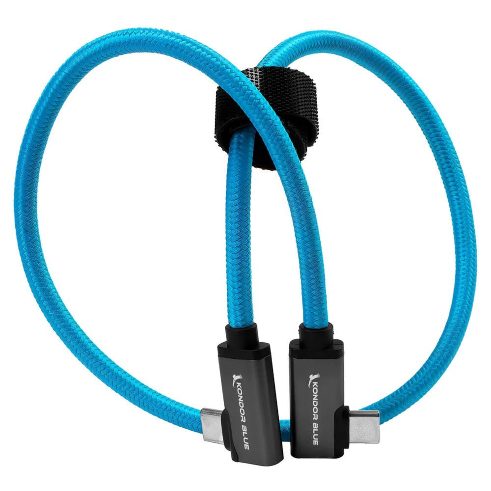 Kondor Blue Usb C To Usb C Cable Dual Right Angle 18"