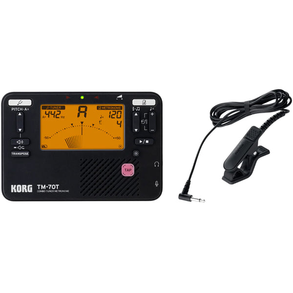 Korg TM70CBK Tuner Metronome with Contact Mic Black