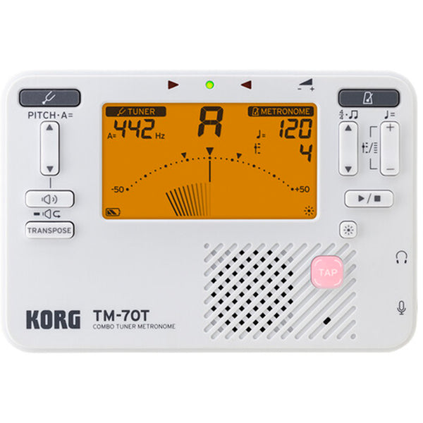 Korg TM70TWH Handheld Tuner and Metronome White
