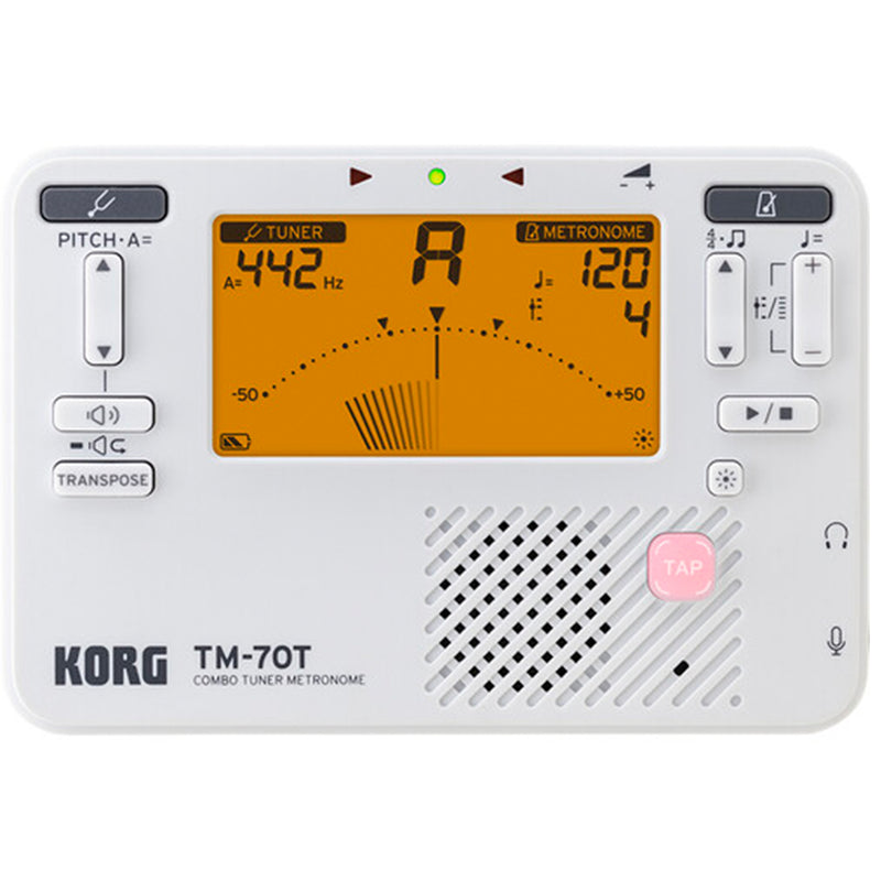 Korg TM70TWH Handheld Tuner and Metronome White