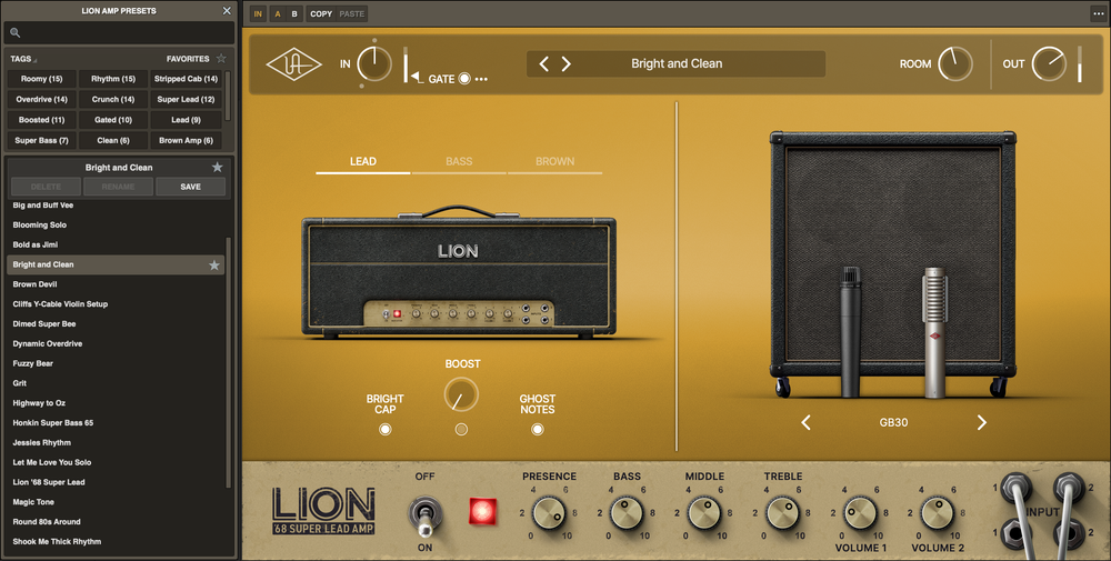 Universal Audio Lion '68 Super Lead Amp