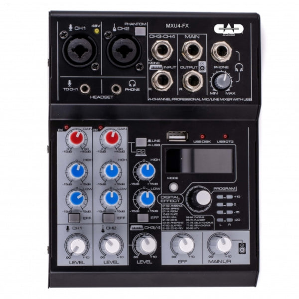 CAD Audio MXU4-FX - 4channel Mixer w/USB interface