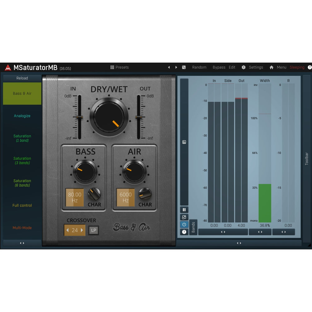 Melda MSaturatorMB - Powerful Distortion & Harmonic Generator