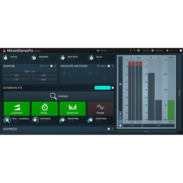 Melda MAutoStereoFix - Fixes Problems In Stereo Recordings.