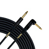 Mogami Gold Instrument Cable, Straight to Right-Angle 1/4" TS - 25 ft (7.6 m)