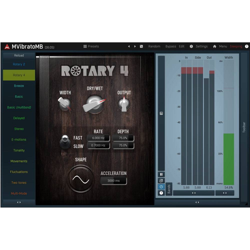 Melda MVibratoMB - 6 Band Custom Shape Rotary Simulation