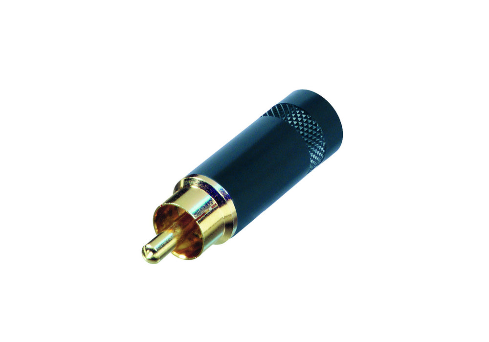Neutrik RCA Black/Gold Plug for 7.2mm OD Cables