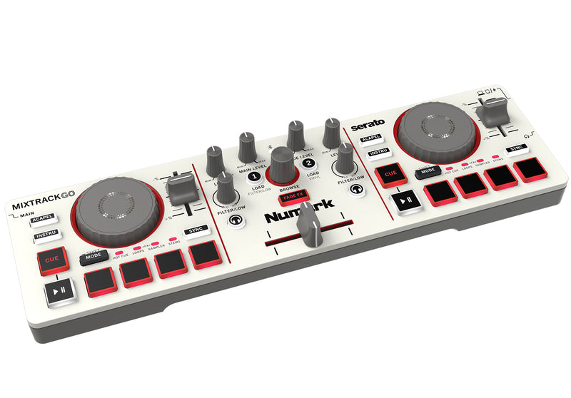 Numark Mixtrack Go Ultra-Portable 2-Deck Dj Controller Cream