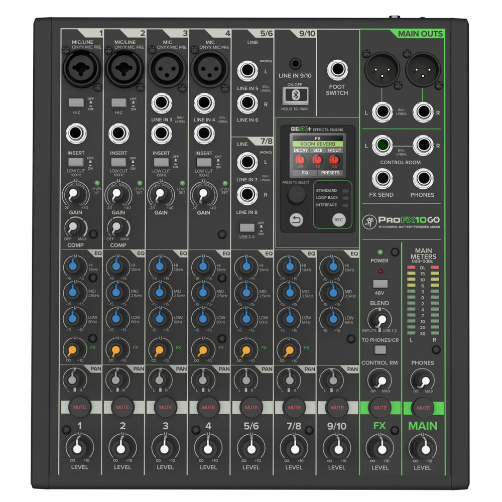 Mackie ProFX10GO Analog Mixer And USB-C Audio Interface